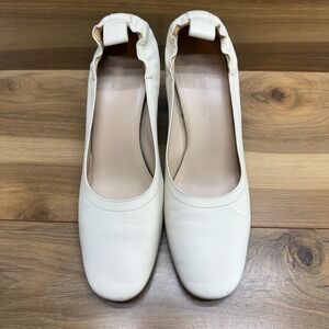 Everlane The Day Heel Womens 9.5 Cream Bone Leather Pumps